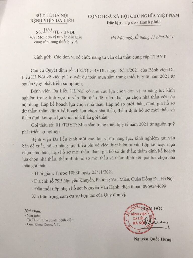 Mời Đơn Vị Tư Vấn Đấu Thầu Cung Cấp Trang Thiết Bị Y Tế 3 Z2947829758523 1F38056A57B045Bac6Af08Ed9D58680A 1