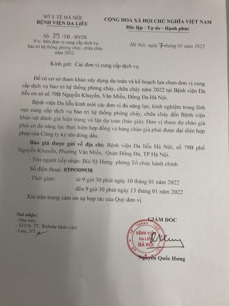 Mời Đơn Vị Cung Cấp Dịch Vụ Bảo Trì Hệ Thống Phòng Cháy Chữa Cháy Năm 2022 3 Z3095963933351 A6531Ade6163Abf522D0Cb2A95D18017 1