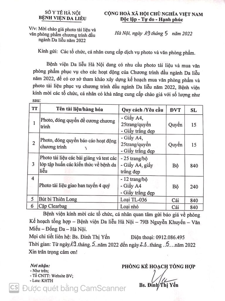 Mời Chào Giá Photo Tài Liệu Và Văn Phòng Phẩm Chương Trình Đầu Nghành Da Liễu Năm 2022 1 Z3426125788519 3Cf678A22Cbc279846Aeb29Ae8683E38 1