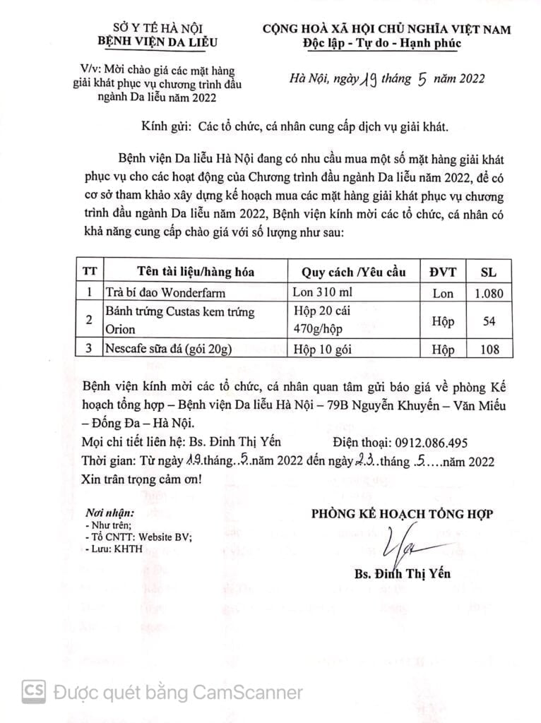 Mời Chào Giá Các Mặt Hàng Giải Khát Phục Vụ Chương Trình Đầu Nghành Da Liễu Năm 2022 1 Z3426125808267 E9C9Dcdbf469E71B57Cda1D2Ad315808 1