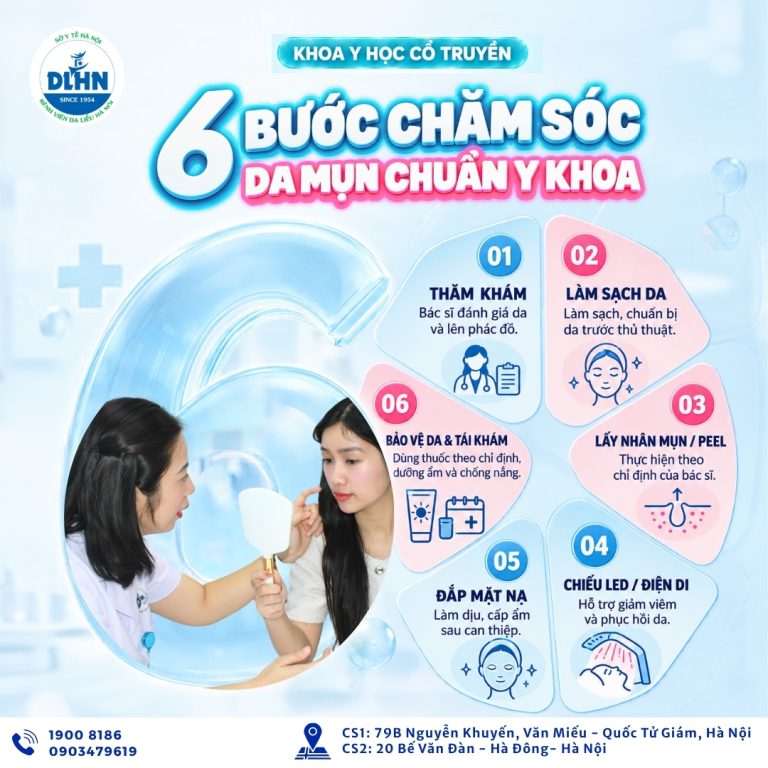 Quy Trinh Cham Soc Da Mun Benh Vien Da Lieu Ha Noi